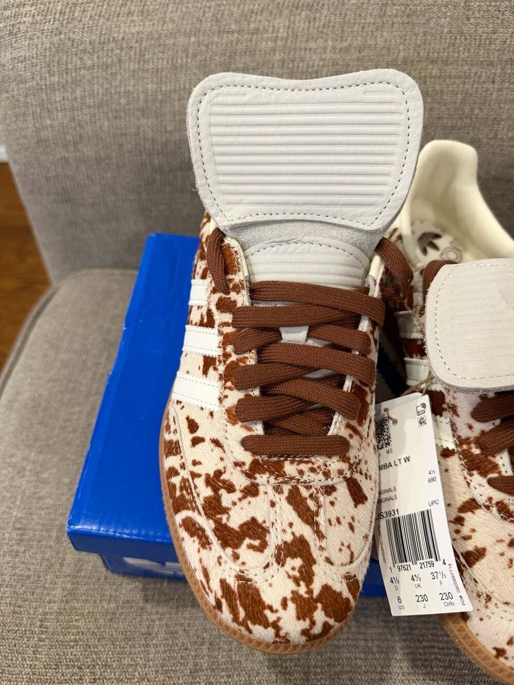Adidas Samba LT W Cow Print Sneakers Size 6 - Picture 4 of 9